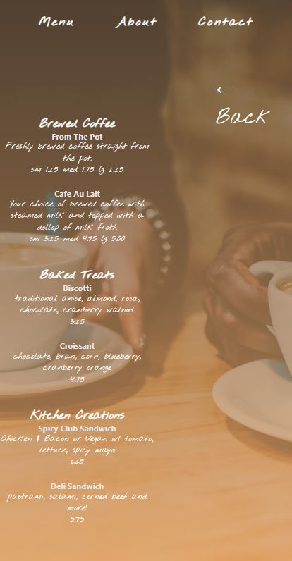 Cafe Fance Menu