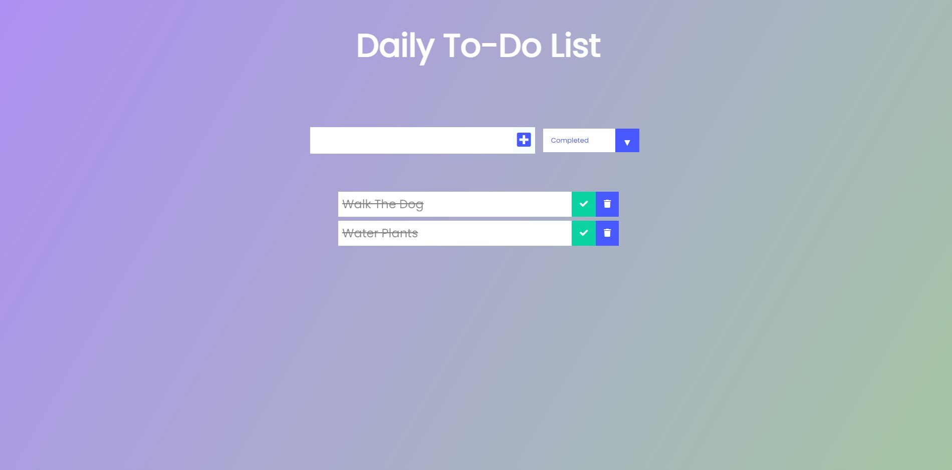todo app completed tasks